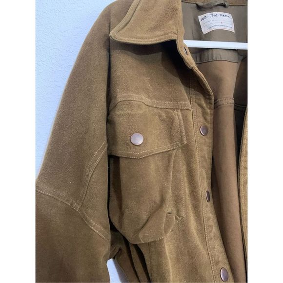 Free People Brown Suedette Shacket - Picture 2 of 7